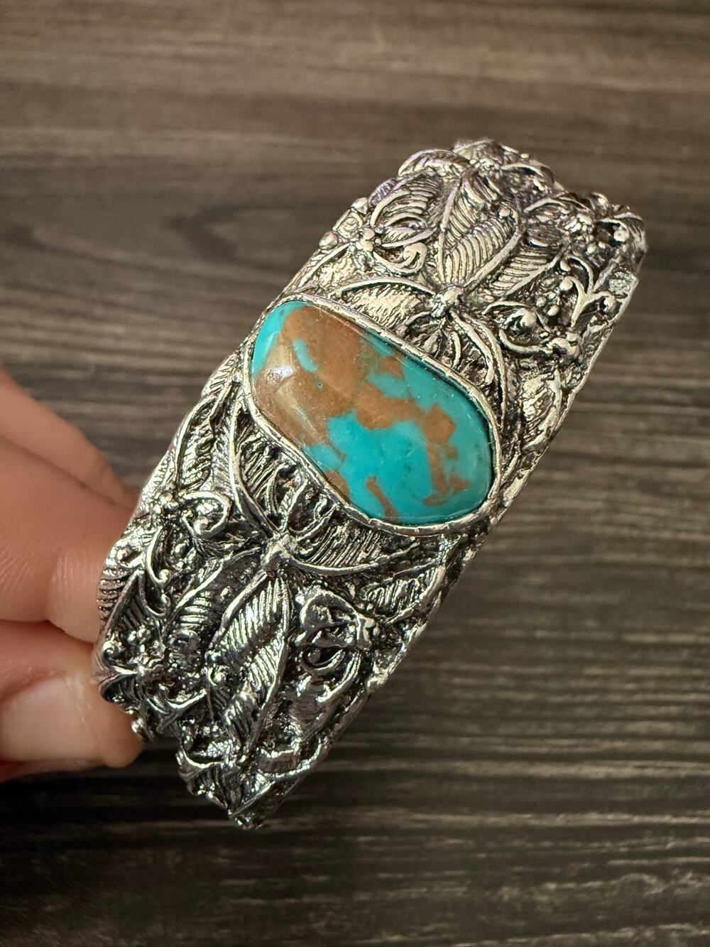 Retro Women Boho Jewelry Cuff Bangle Wide Bracelet Tibetan Silver Turquoise